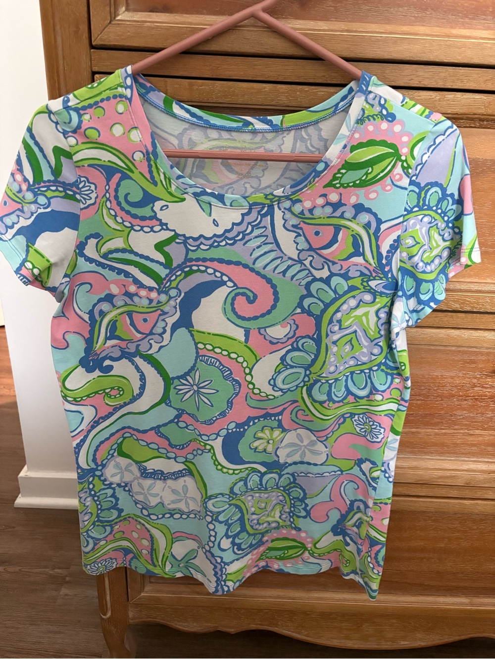 Lilly Pulitzer Sealife Casual Print Scoop Neck Top - Pastel Multi